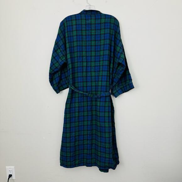 Eddie Bauer Blue And Green Long Robe Mens Size S/M - Picture 5 of 6